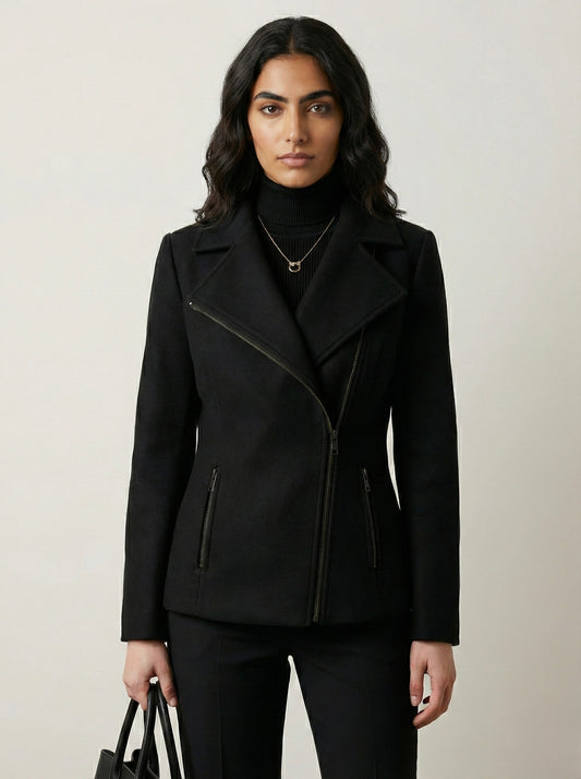 The edge zipped jacket - In black